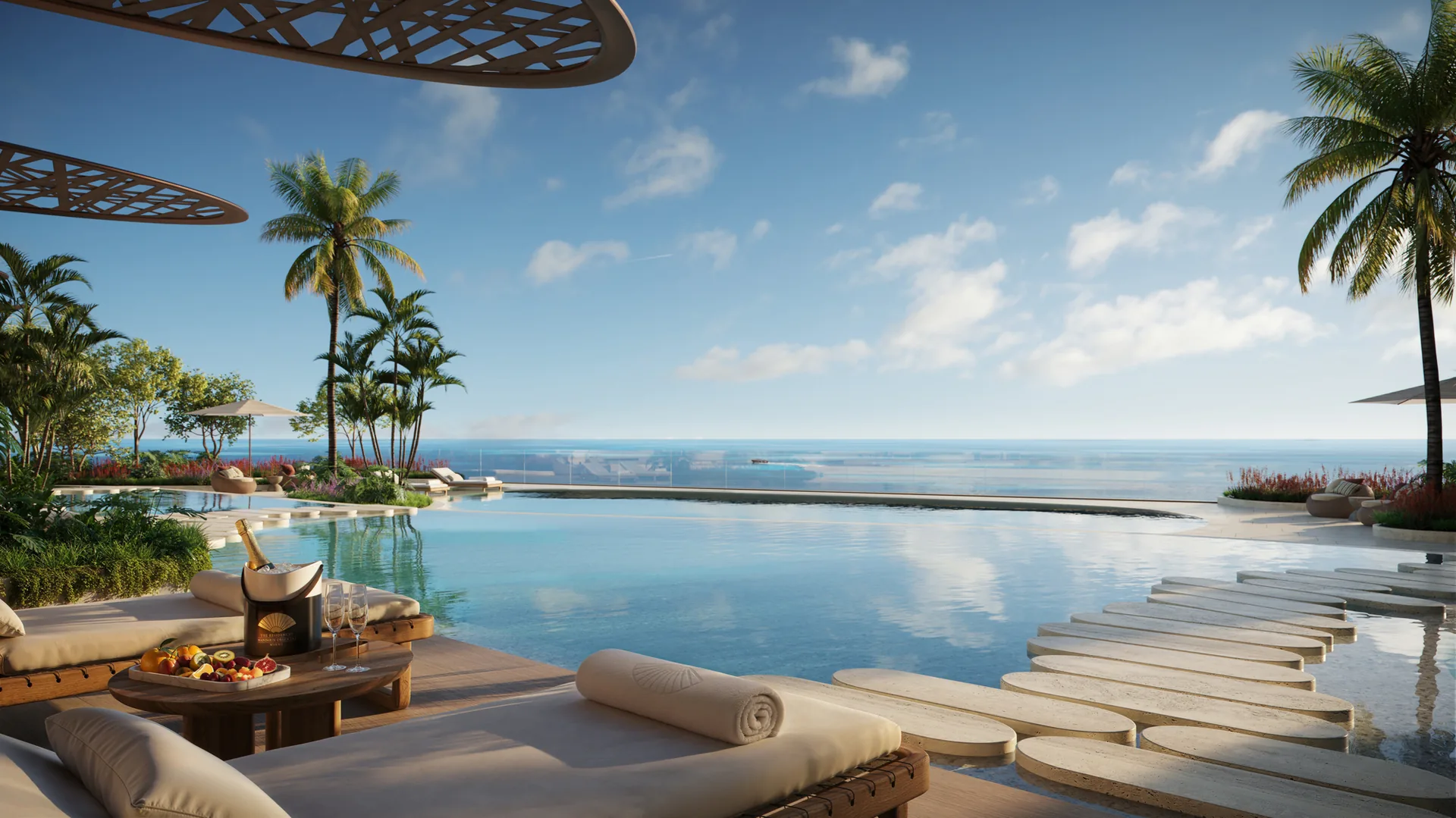 Lagoon pool amenity at The Residences at Mandarin Oriental Miami